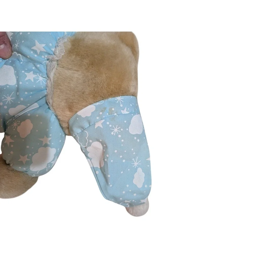 House of Lloyd Snuggles Glow Teddy Bear Plush Blue Clouds Pajama Bunny‎ Slippers